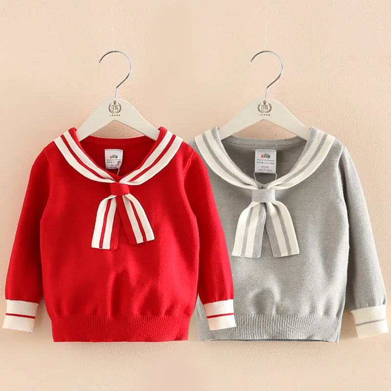 2023 Autumn Winter 2 3 4 6 8 10 12 Years Kids Children\'S Clothing Preppy Style Knitted School Student Sweater For Baby Girl