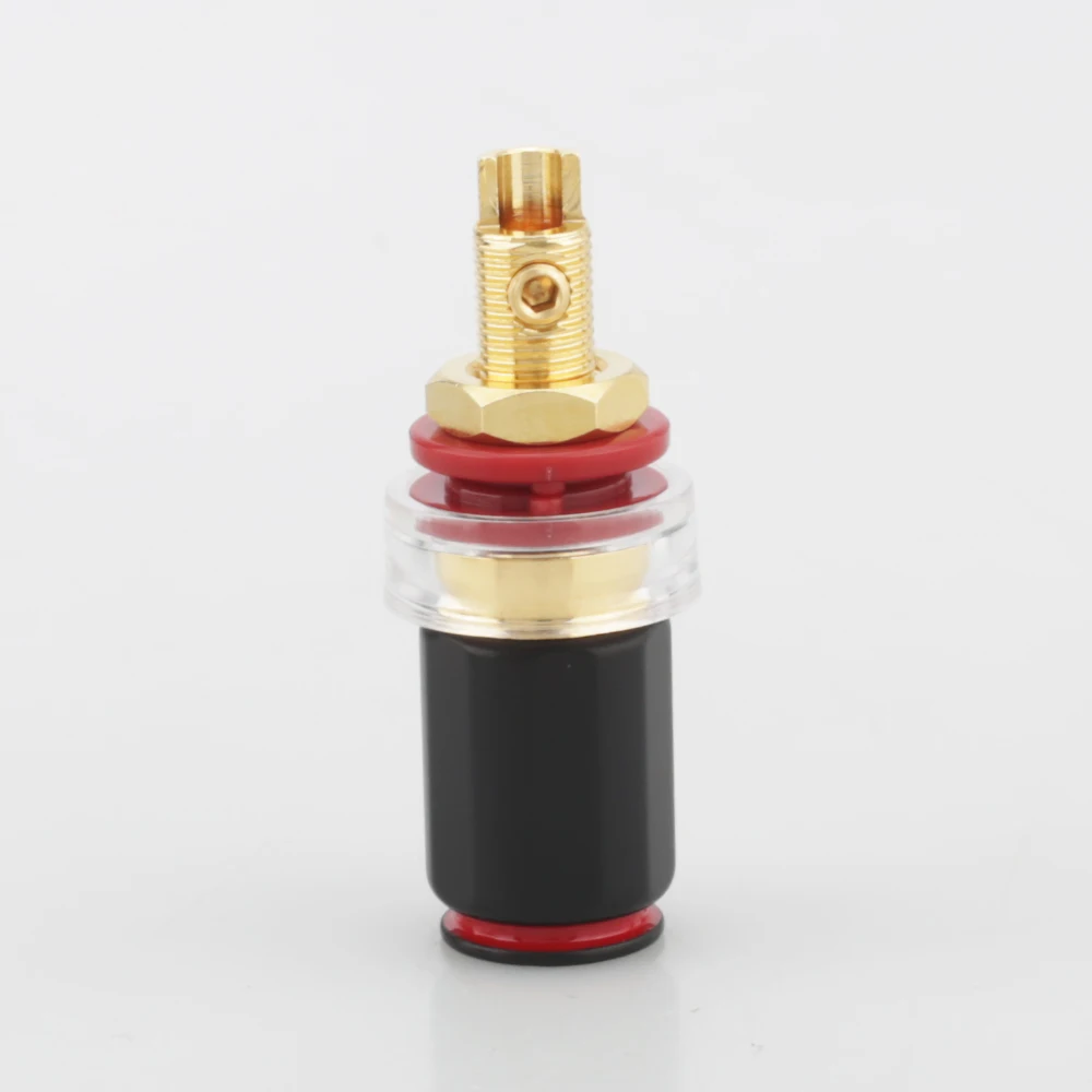 4pcs 하이 엔드 오디오 P008G 골드 도금 4MM 바나나 플러그 터미널 바인딩 포스트 스피커 앰프 고품질 빨간색과 검정색