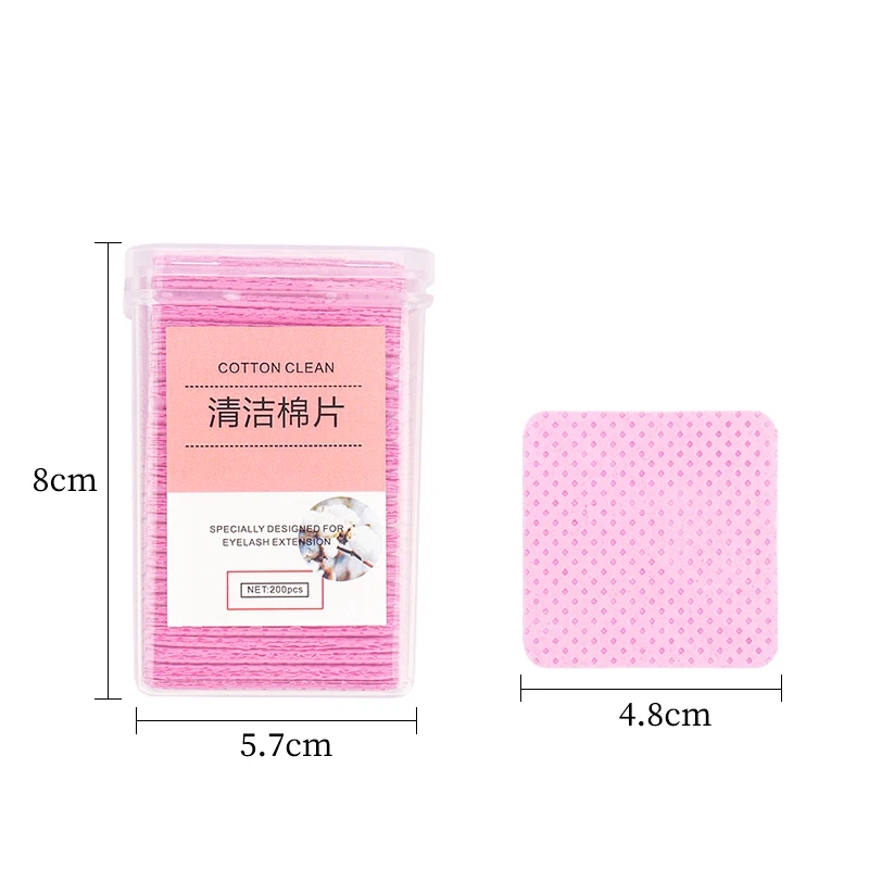 200 pcs Wipes Paper Cotton Eyelash Glue Remover Wipe The Mouth Of The Glue Bottle Prevent Clogging Glue Cleaner Pads Tools