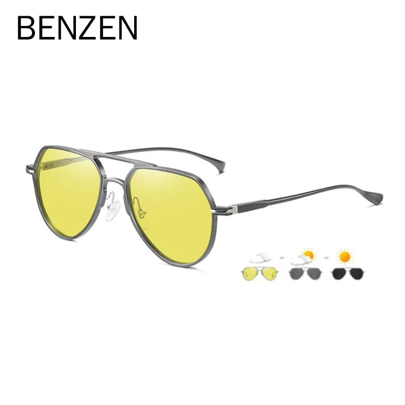 

BENZEN Photochromic Sunglasses Men Women Al Mg Polarized Day Night Vision Chameleon Glasses For Driving Male Driver Eyewear 9520