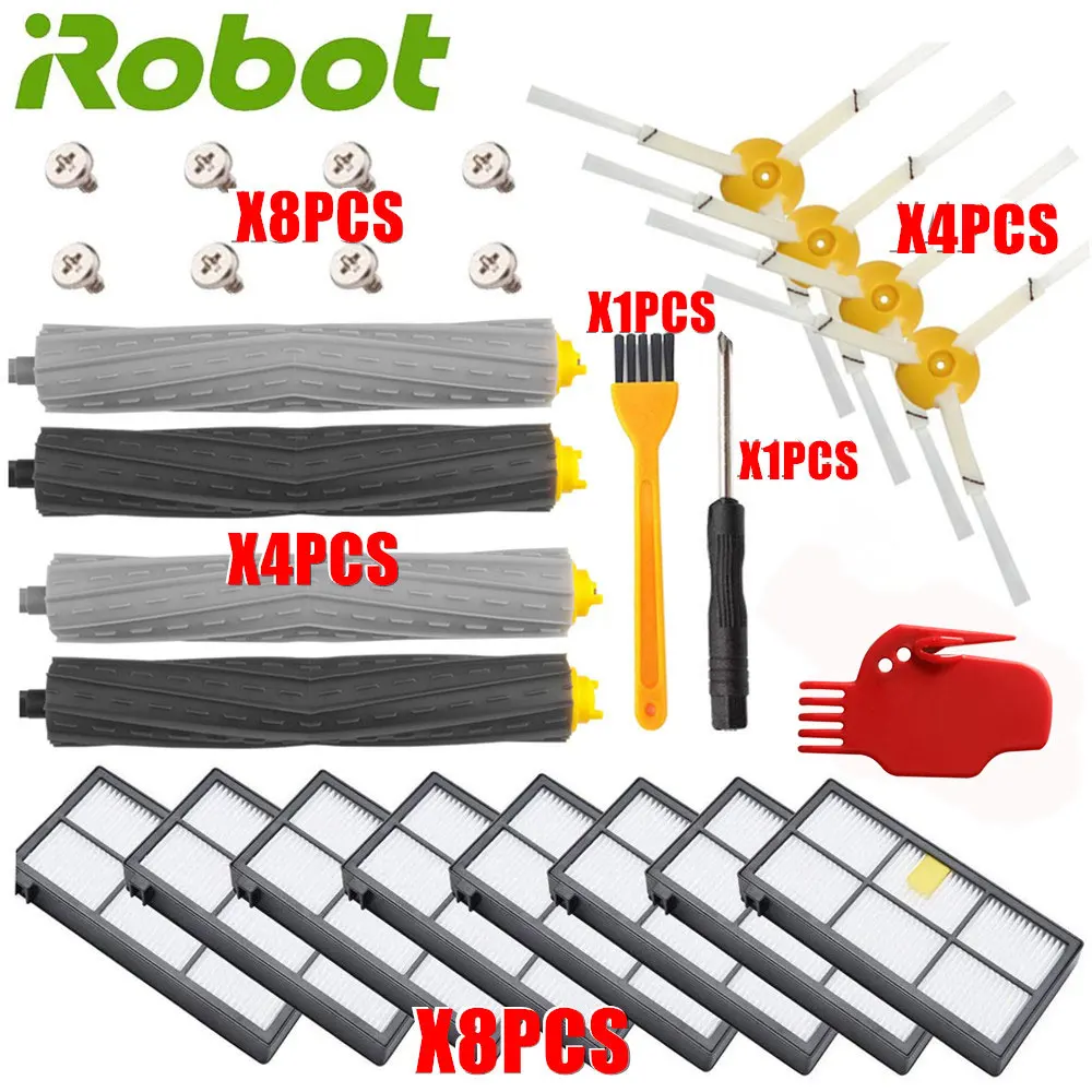 

Replenishement Kit for iRobot Roomba 805 860 870 871 880 890 960 980 Vacuum Accessories, Parts Extractors Filters Side Brushes