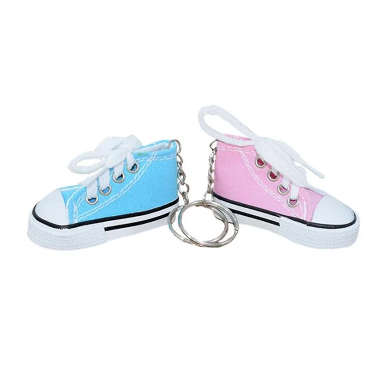 Personality Mini 3d Canvas Shoes Keychain Colorful Doll Sneaker Keyring Fashion Cute Small Real Cloth Shoe Keychain