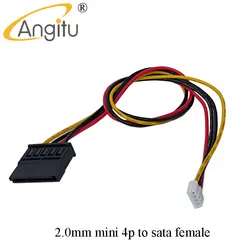 Angitu ITX PH2.0 Mini 4pin To HDD Sata 15Pin 2.0mm Adapter Cable ITX SATA NVR Power Cables-20CM(8inch)