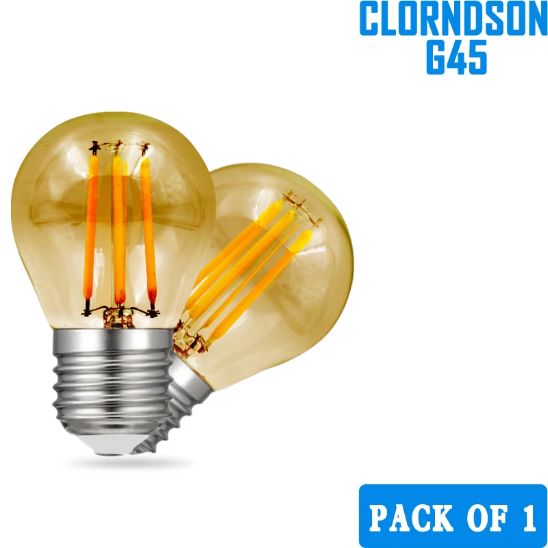 Dimmable G45 Amber Golf Ball Bulbs 2W- 8W Led E27 E26 Vintage Retro Style 110V 220V Filament Industrial Chandelier Lighting Lamp