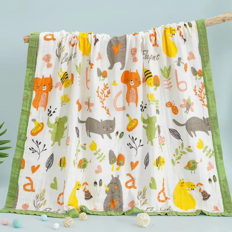 110x110cm 120x150cm 6 Layer Muslin Boy Girl Kids Children Sleep Blanket Swaddle Bath Towel 100% Cotton Newborn Wrap Baby Blanket