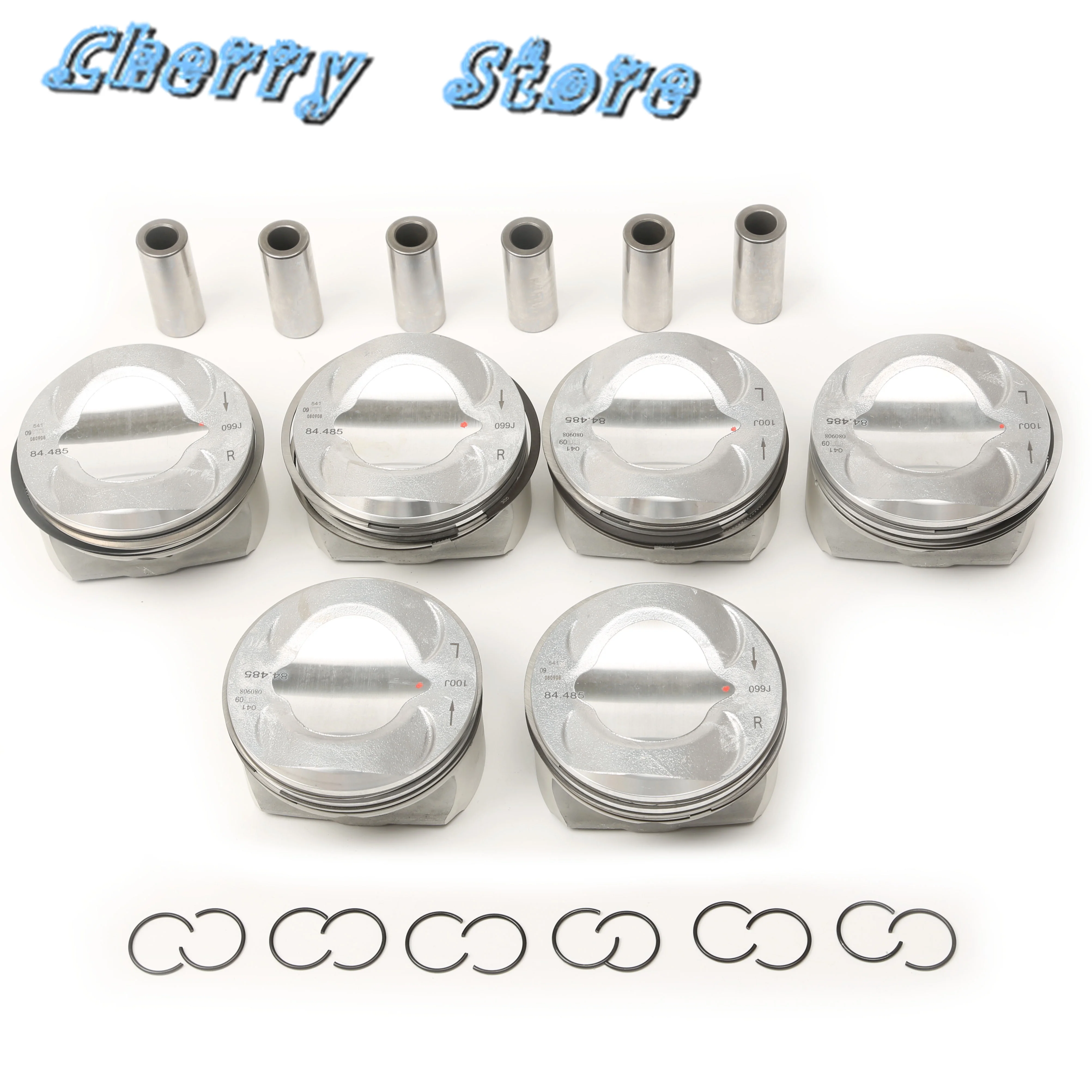 

6x Ø84.5mm Engine Pistons Rings Assembly Ø19mm STD 06E107065CK For Audi A4 S4 A6 S6 A8 S8 Quattro 3.2L V6 2005-2008 06E107066F