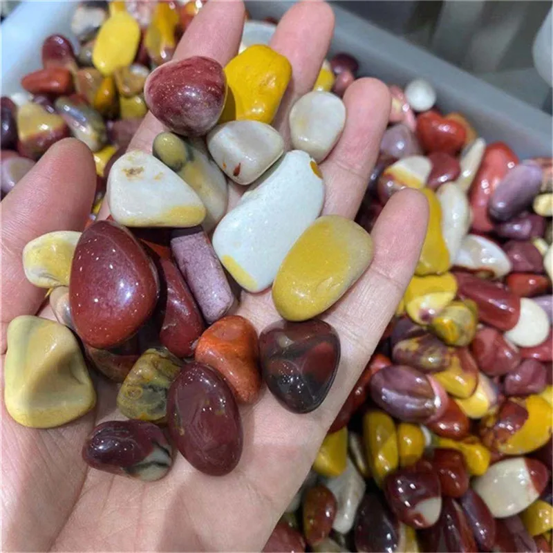 15-20mm crystals healing stones natural yellow red mookaite tumbled stones for home decoration