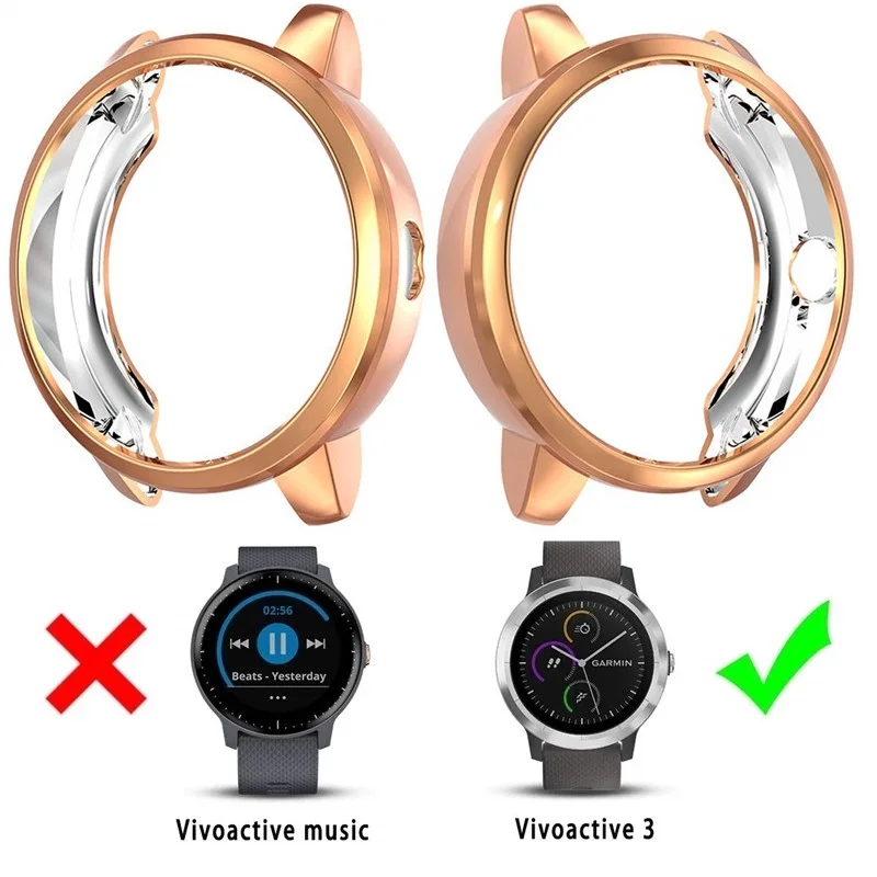 Protective Cover Case For Garmin Vivoactive 3 TPU Protector Frame Smart Watch Screen Shell Soft Silicone Bumper