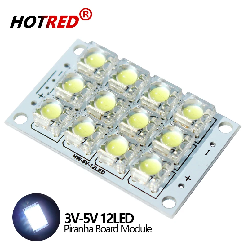 

DC 3V-5V 12 LED Piranha Board Module Energy Saving Super Bright Night Market Mobile Power 3.3V Emergency Light Lamp DIY Kit