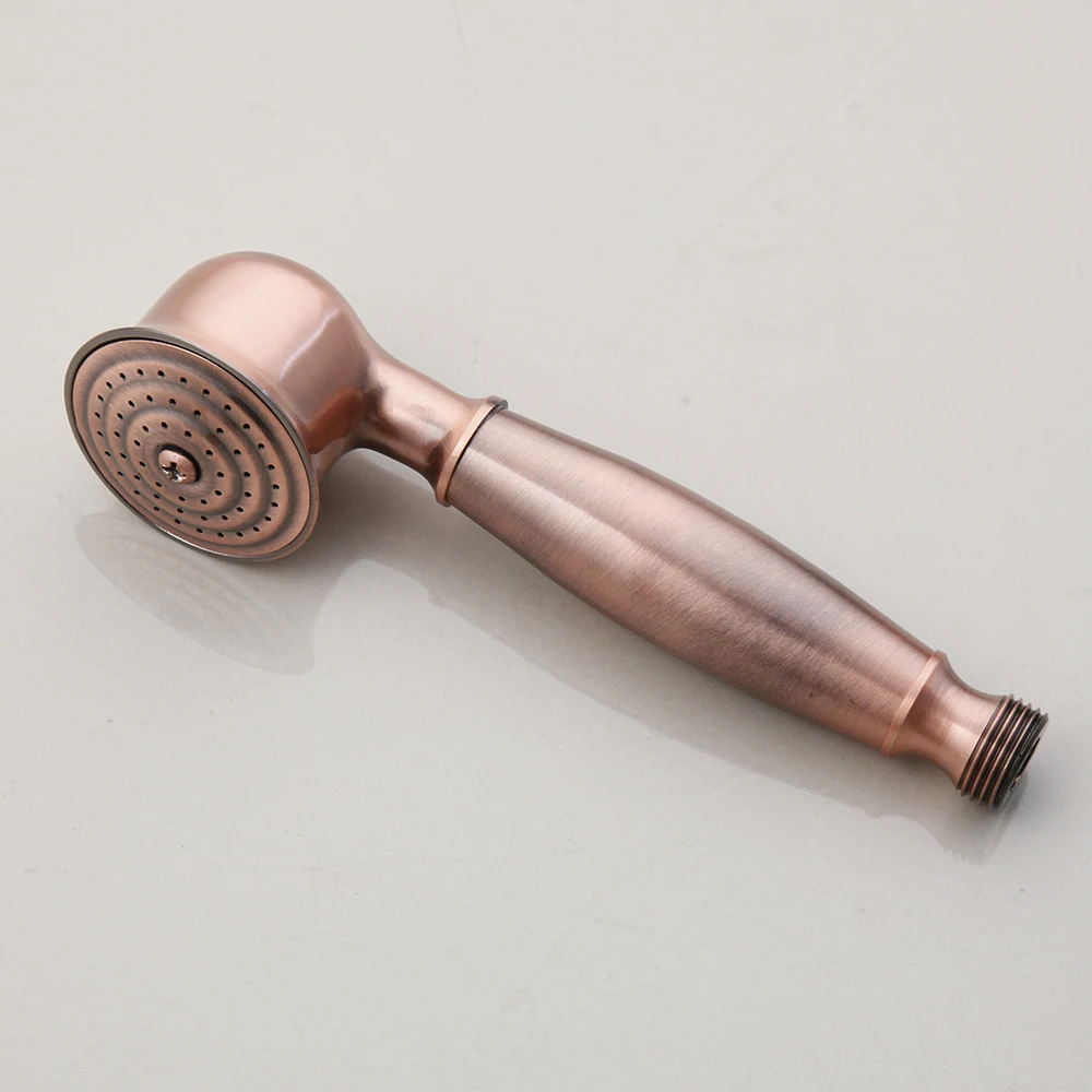 Antique Red Copper 8 inch Round Rainfall Shower Head & Hand Shower Head 1.5 Shower Hose Brass Handshower Bracket Wall Shower Arm