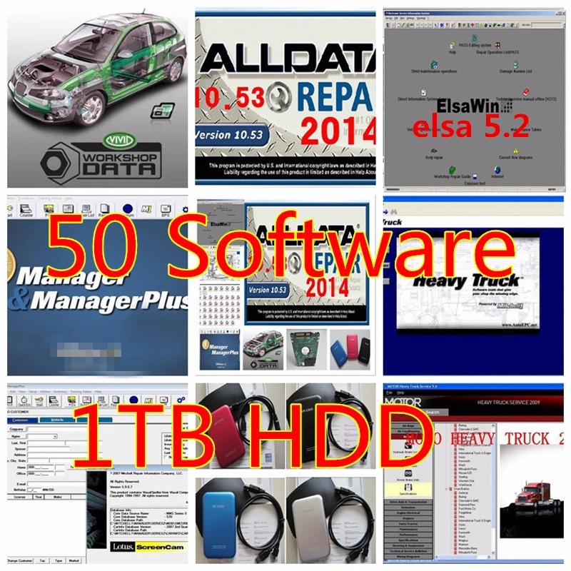 

Alldata Auto Repair Software 10.53v All Data Software with Tech Support ATSG Vivid Workshop for Cars and Trucks 50 In 1000GB HDD