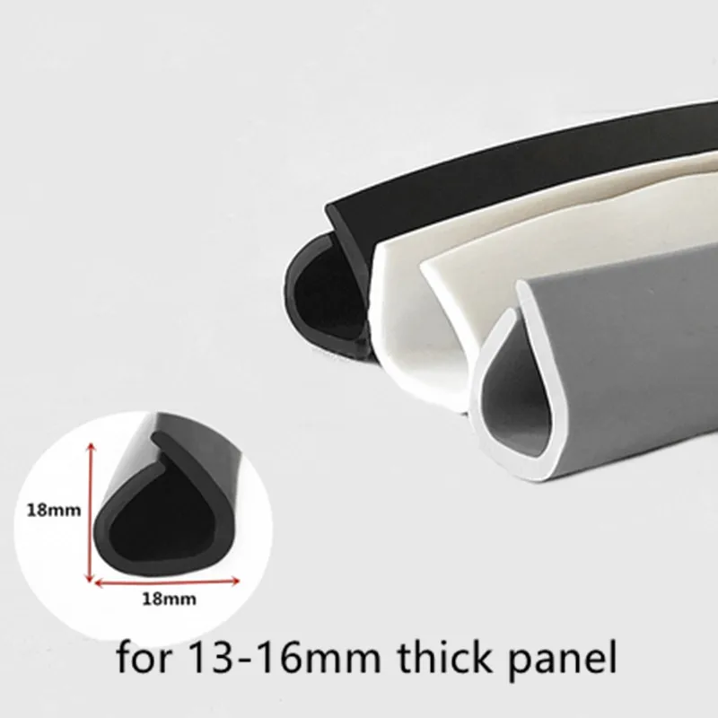 

U-Shape Sealing Strip, Edge Enclosure for Panel Thick 13-16mm, 18x18mm, Collision Avoidance Gasket,Edge Banding,Grey White Black