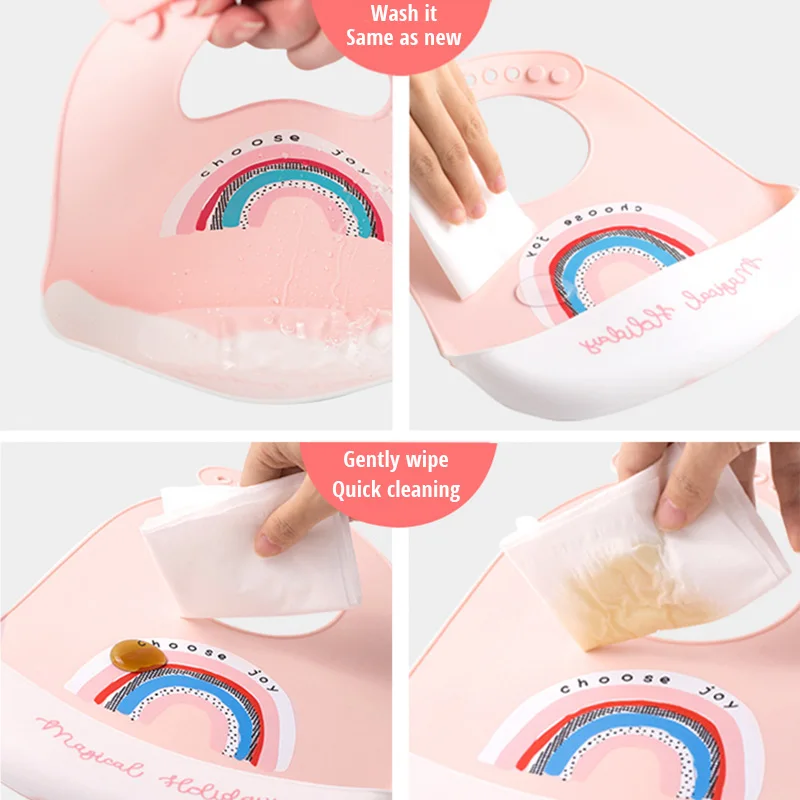 Designed Newborns Bibs For Children Fashionable Feeding Soft Silicone Saliva Towel Cartoon Waterproof Kids Bibs Baby Stuff