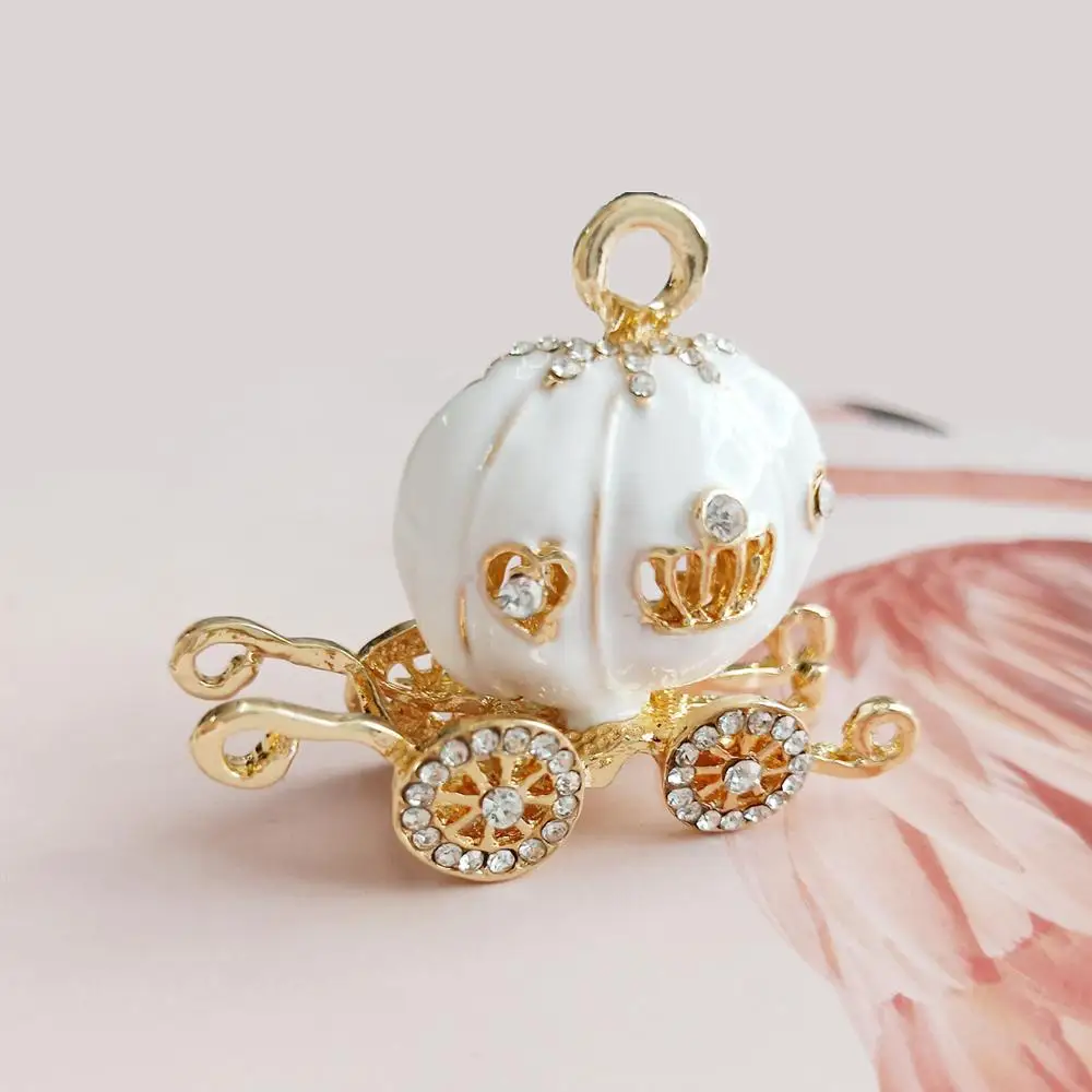 10pcs/lot 41*52mm pumpkin carriage wagon pendant alloy enamel charm DIY accessories of necklace bracelet headdress fitting