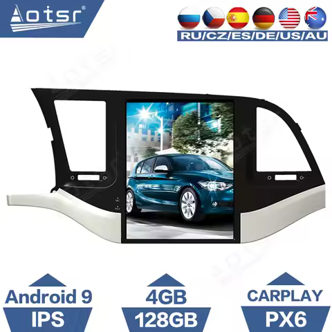 For Hyundai Elantra 6 2015 - 2019 Tesla Style Screen Android 13 PX6 Car Radio GPS Navigation DSP Multimedia Player CarPlay Unit