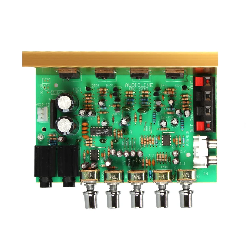 UNISIAN Reverb Khuếch Đại Âm Thanh 2X 100W 2.0 Kênh Cao Cấp Bộ Khuếch Đại Công Suất Hifi PT2399 Micro Hát Karaoke Âm Vang Amp Ban