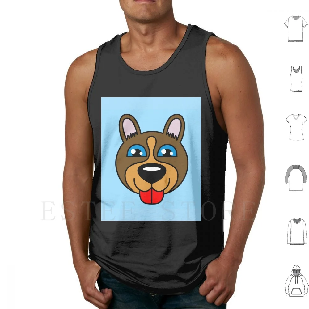 Big Smile Dog Mask Tank Tops Vest Big Smile Dog Big Smile