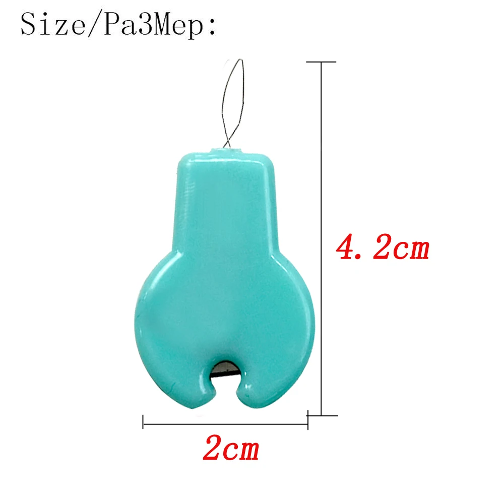 3pcs Multi-function Sewing Needle Threader with Knife Thread Cutter DIY Needlework Sewing Tool Random Color