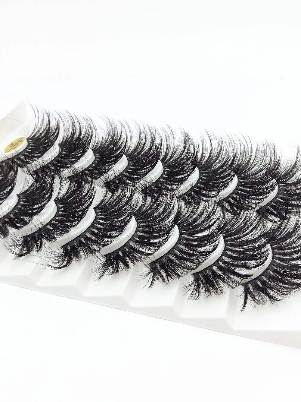 HBZGTLAD 8 Paare 25 mm lange 3D-Nerzwimpern, natürliche, lange, künstliche Wimpern, dramatisches Volumen, falsche Wimpern, Make-up-Verlängerungswimpern – Detail 29