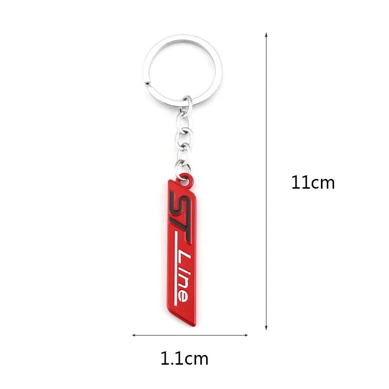 ST Line Car Keychain Key Chain Ring Keyring Key Holder Badge for Ford Kuga Focus Fiesta Ecosport Mondeo Fusion Transit Pendant