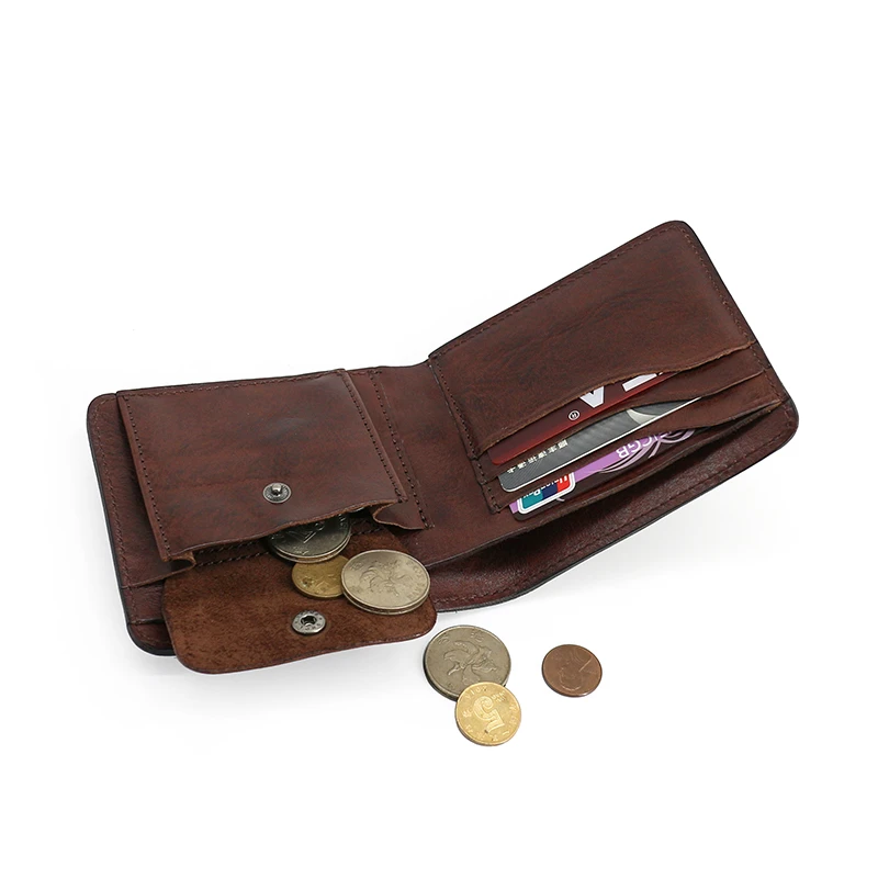 Short Wallets Men Genuine Leather Luxury Male Clutch Wrinkled Cowhide Vintage Bifold Wallet Simple Coin Purses Money Card Bag