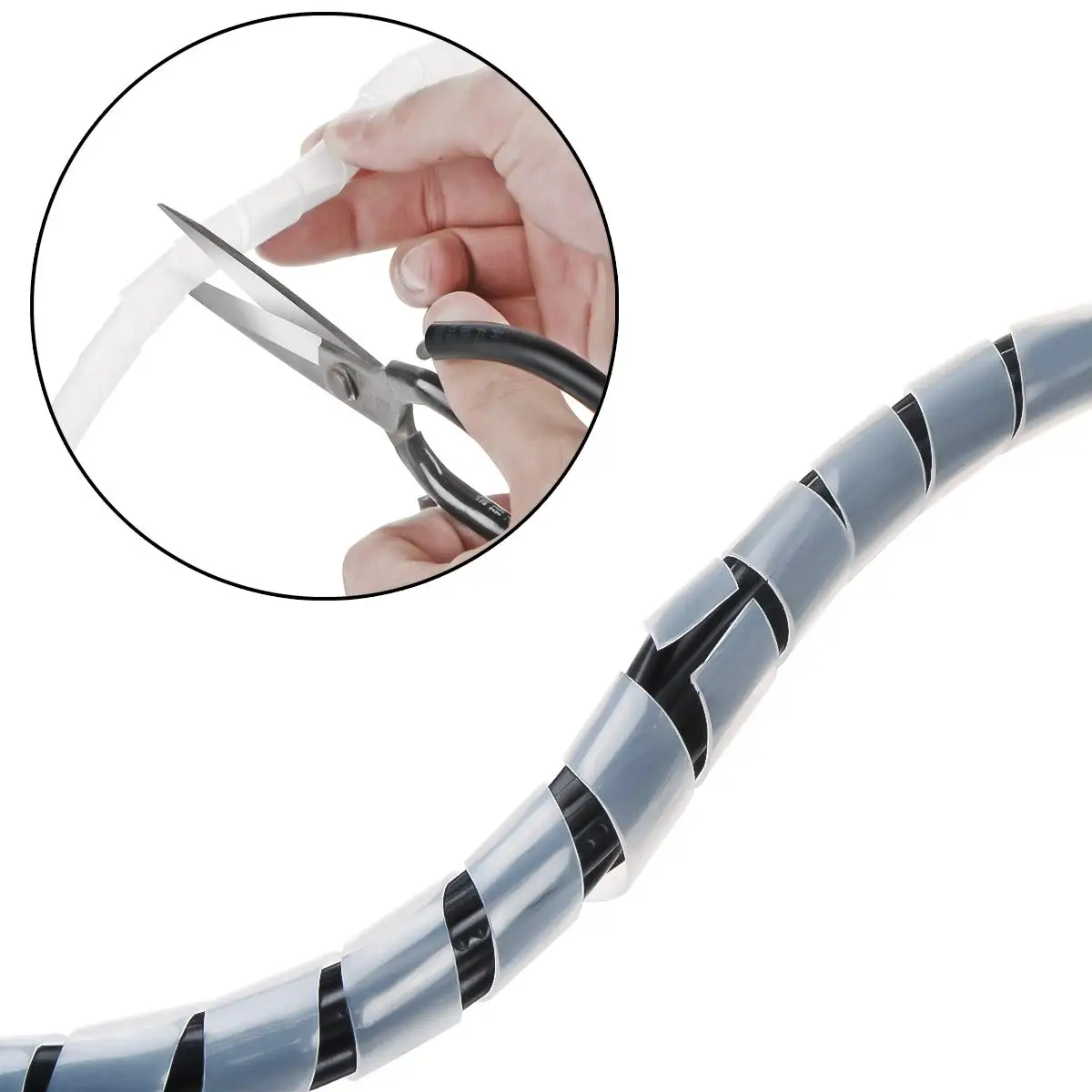 Spiral Cable Wrap Spiral Wire Wrap Cord Covers Bundle Sleeve Hose for PC TV Computer Electrical Wire Organizer Tangle Stop Cord