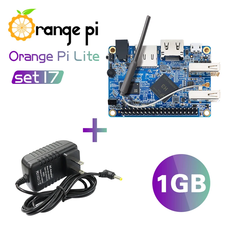 Laranja pi lite 1gb + fonte de alimentação, usa allwinner h3 soc, executar android 4.4, ubuntu, debian imagem