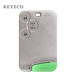 Keyecu 3 pulsanti portachiavi remoto Smart Card Keycard per Renault Laguna Espace con lama inserto