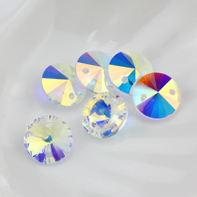 Many shapes Sew On crystal Rhinestones blue AB color glass crystal Rhinestone pendants star flower rivoli for Wedding dress DIY