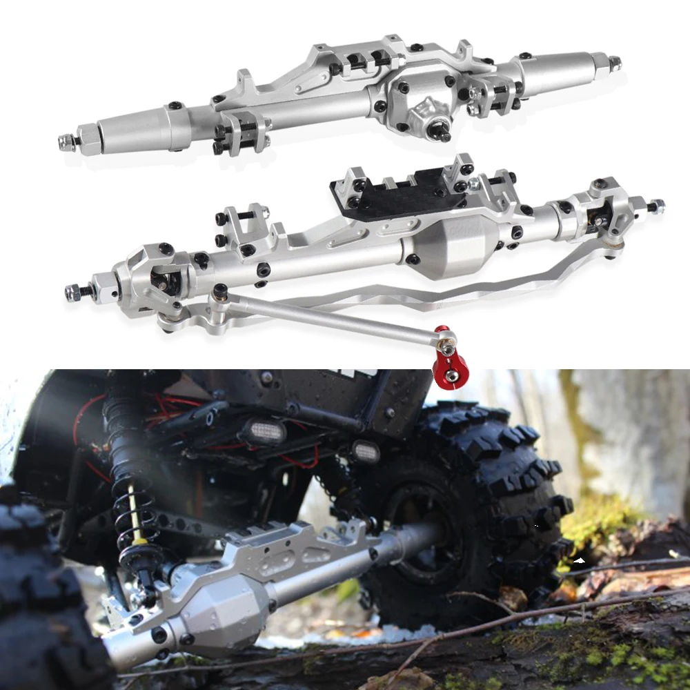 1/10 RC Cars Complete Aluminum alloy Front Rear Axle for RC Crawler Axial WRAITH Rock Racer 90045 90018 RR10 90053 90048