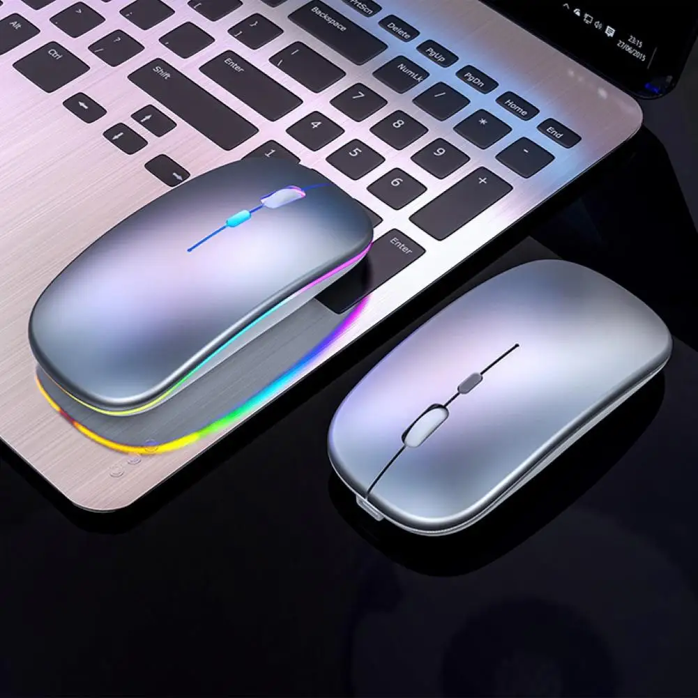 Mouse da gioco ergonomico USB senza fili Bluetooth LED Mouse 2.4G per Computer portatile