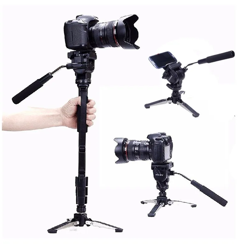 Yunteng VCT-288 Camera Monopod + Fluid Pan Head + Unipod Holder For Canon Nikon and all DSLR with 1/4