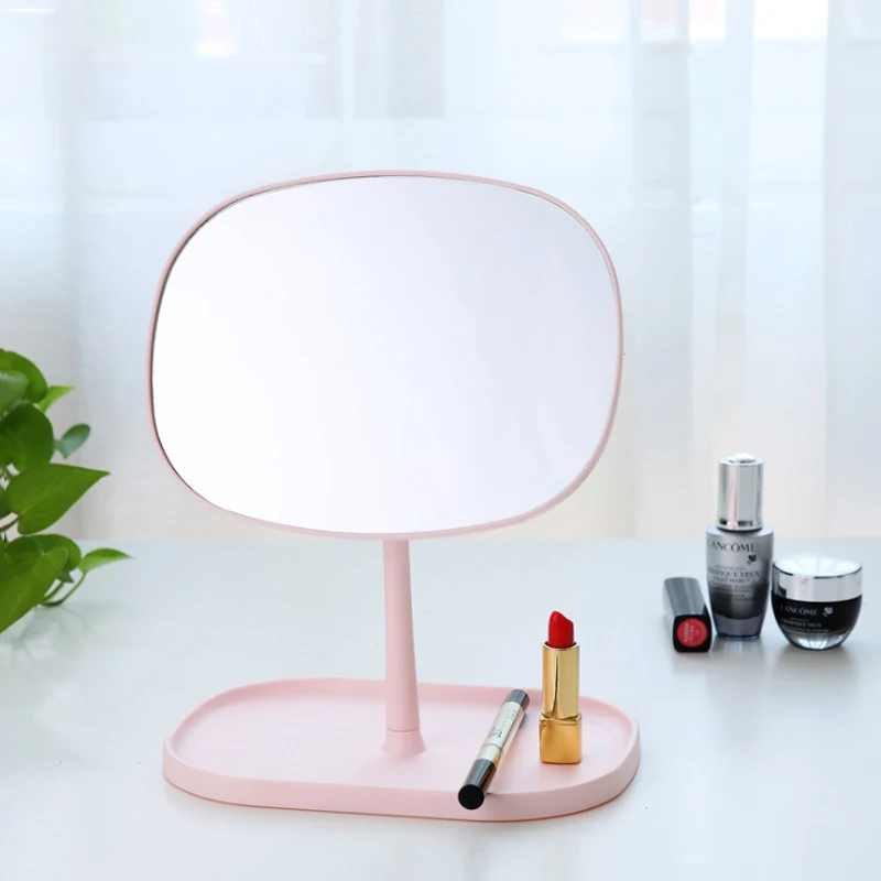 

Desktop HD Makeup Mirror Base Storage One-sided Dressing Mirror Beauty Makeup Mirror 360 ° Rotating Makeup Mirror