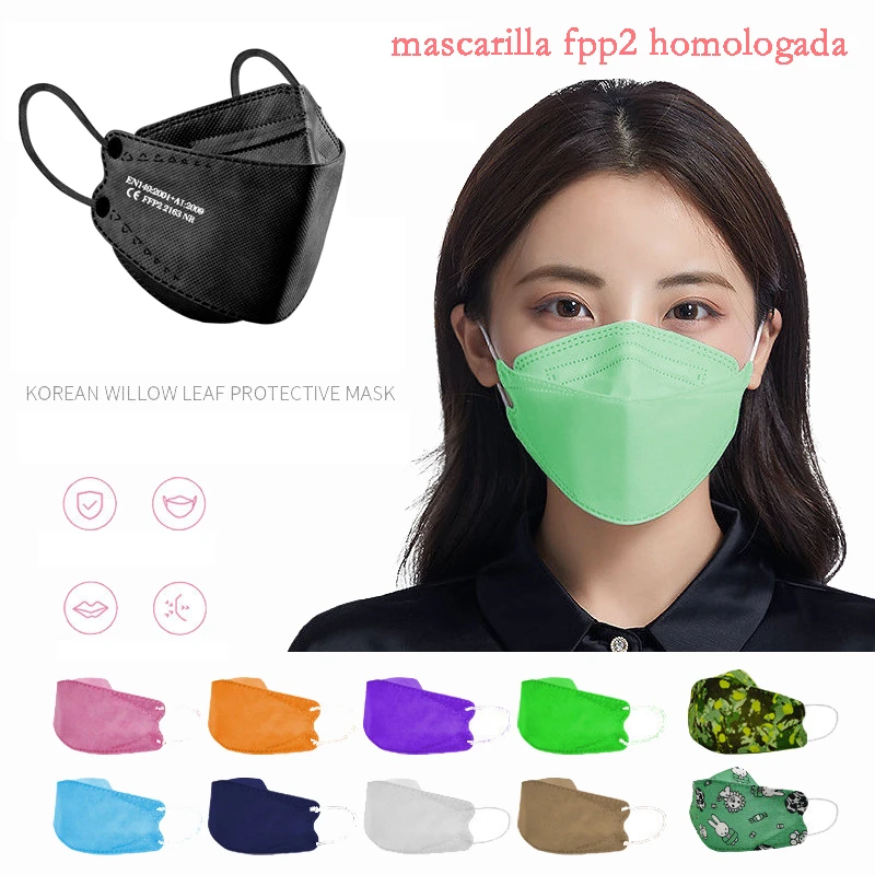 

10-200PCS FFP2 3D Mascarillas 4 Layers KN95 Fish Masks FPP2 Mask Approved FFP2 Mask CE Certified Mascherine FFP2 FP2 PM059