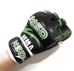 Gants MMA demi-doigt en PU pour hommes, équipement d'entraînement et de combat, karaté Muay Thai Free Fight Sanda Muay Thai Boxing Kick Boxing