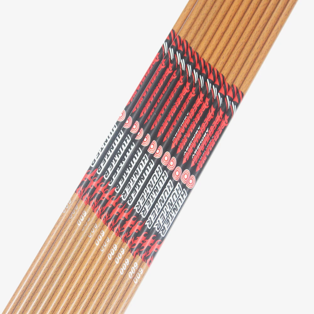 

12pcs Dechuang Archery Carbon Arrow Shafts Spine340 400 500 600 Wood Skin ID6.2mm For Traditional Compound Bow Hunting