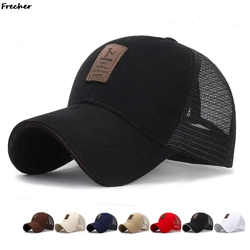 Unisex Mesh Cap Casual Plain Cotton Mesh Baseball Cap Adjustable Summer Cool Hats For Women Men Hip Hop Trucker Hat Dropshipping