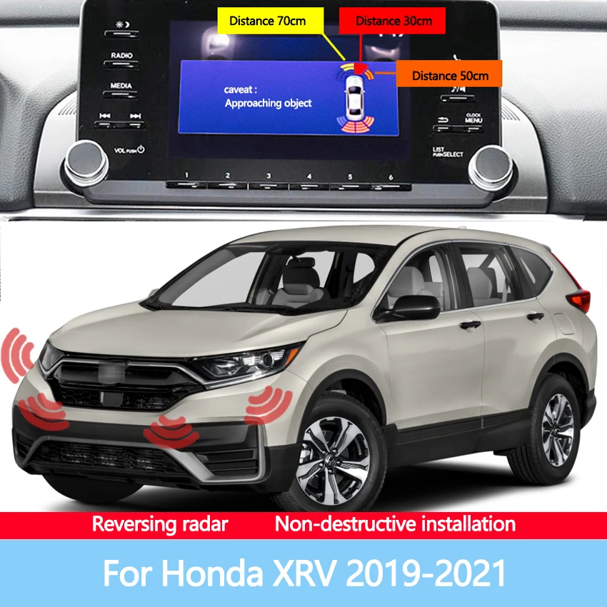 Car Display Screen Reversing Before After Image Radar Sensor Sound Warning Detection System For Honda XRV 2019-2021