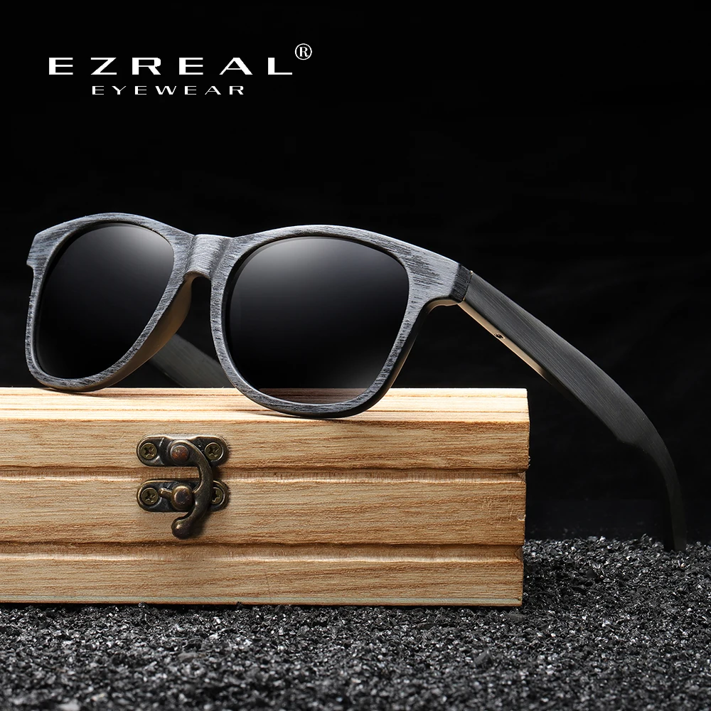 

EZREAL Handmade Bamboo and Wood Sunglasses Polarized Protection Men's Sunglasses Global Hot Simple With Wooden Sunglasses Box