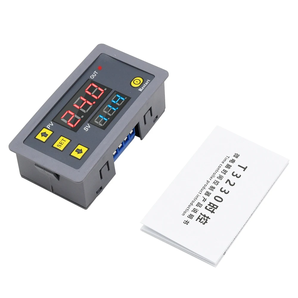 AC 110V 220V DC12V 24V Digital Time Delay Relay LED Display Cycle Timer Control Switch Adjustable Timing Relay Time Delay Switch