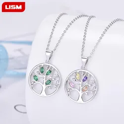 Real 925 Sterling Silver Tree of Life Fashion Dream Catcher Pendant Necklaces for Women Sterling Silver Jewelry