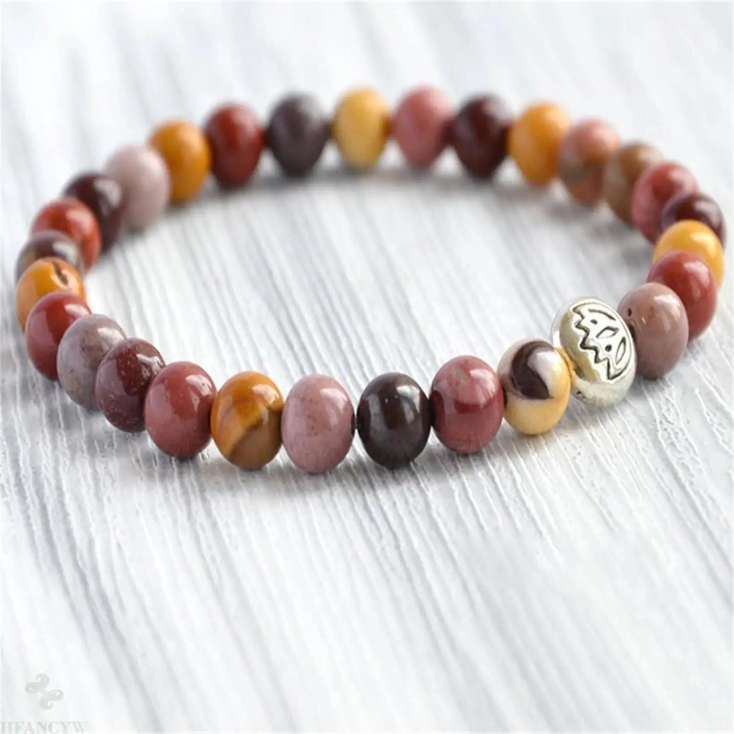 6mm Moukaite Jasper Stone Beads Handmade Mala Bracelet Bangle Buddhism Spiritua Classic Prayer Yoga Men Yoga