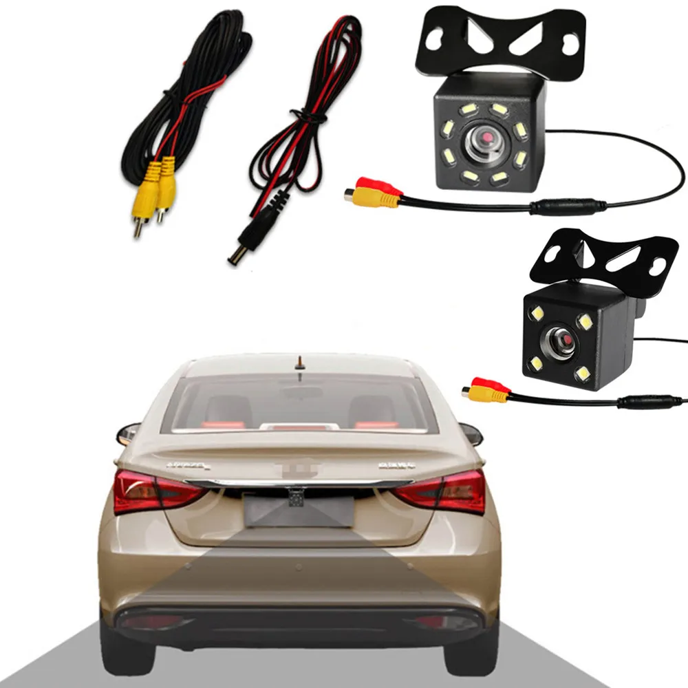 Car rear view camera HD rear view video vehicle camera Backup Reverse 4 8 12 LED Night Vision Parking Camera Wide Angle 1Set