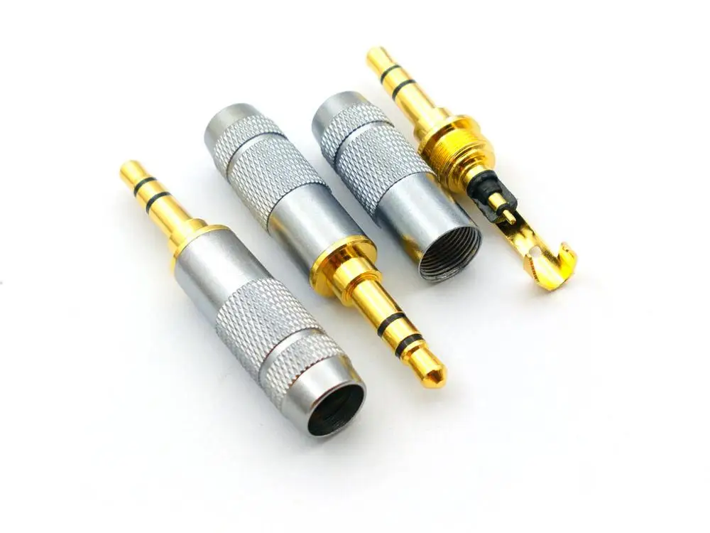 Imagem -02 - Banhado a Ouro Estéreo 3.5 mm Reparação Fone de Ouvido Plug Cabo Conector de Áudio 100 Peças