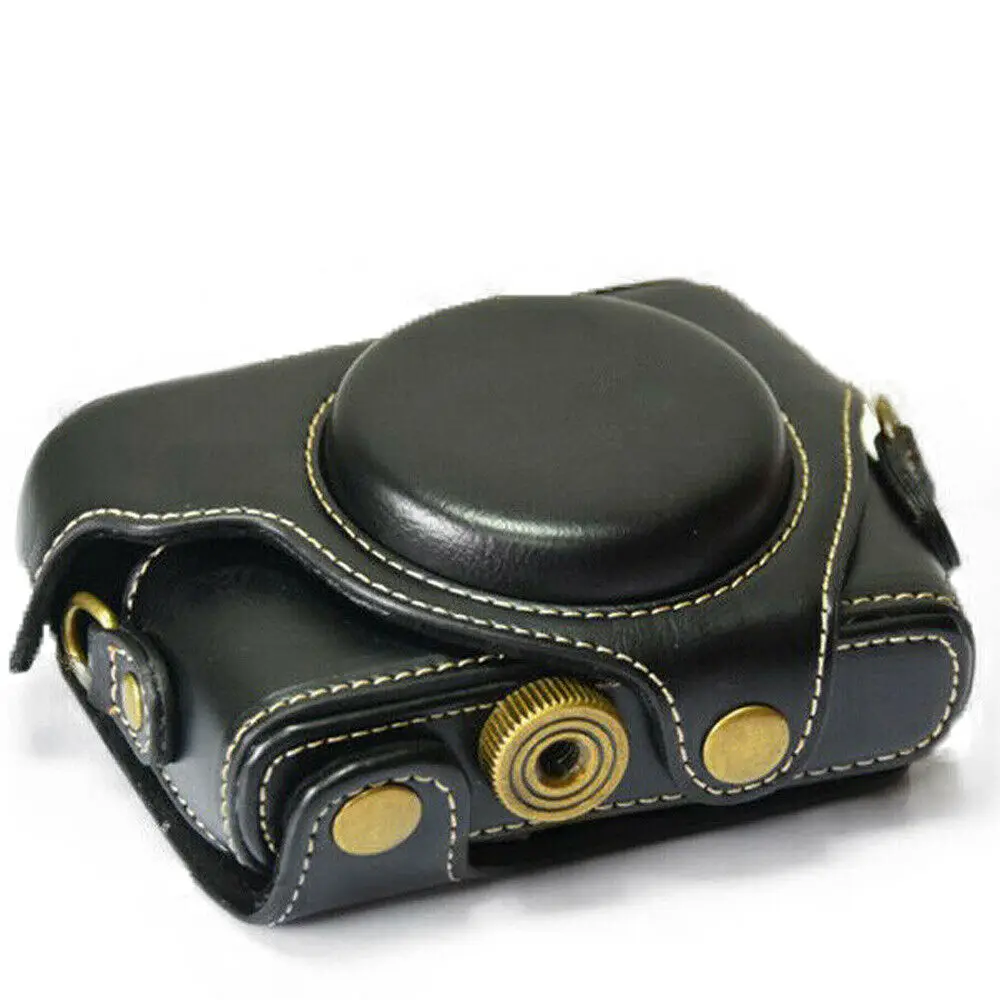 Leather Camera Case Bag Cover for Sony RX100 Mark II III IV V M2 M3 M4 M5 M6 M7 with Screw Buttom Case Strap Shoulder Bag