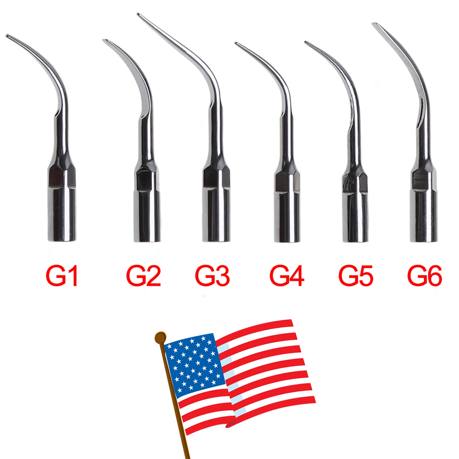 10PCS Dental Ultrasonic Piezo Scaler Perio Tips Fit EMS Handpiece