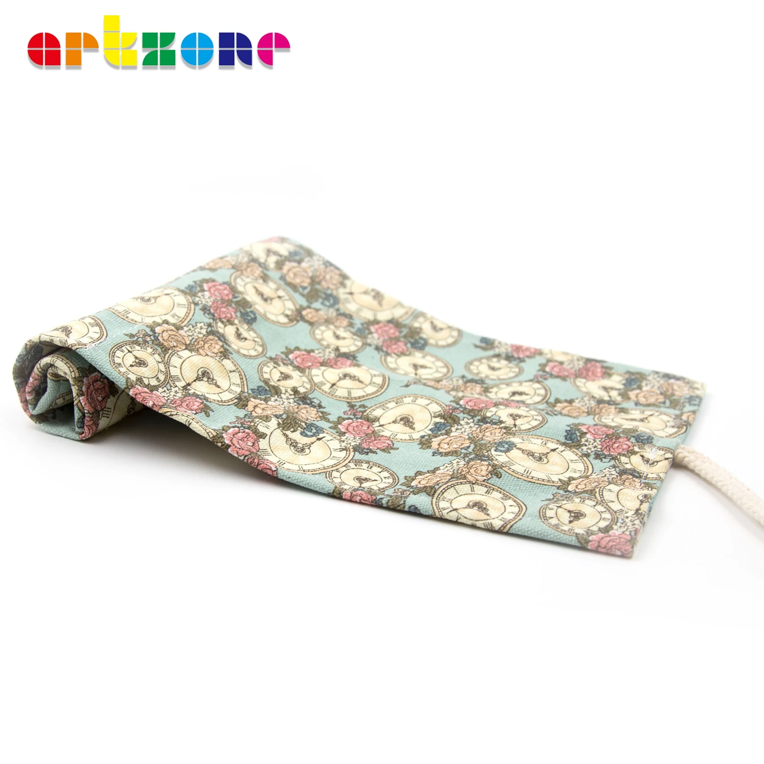 36 Holes Canvas Wrap Roll Up Pencil Bag Colorful Pencil Roll Case Kawaii Canvas Pen Bag