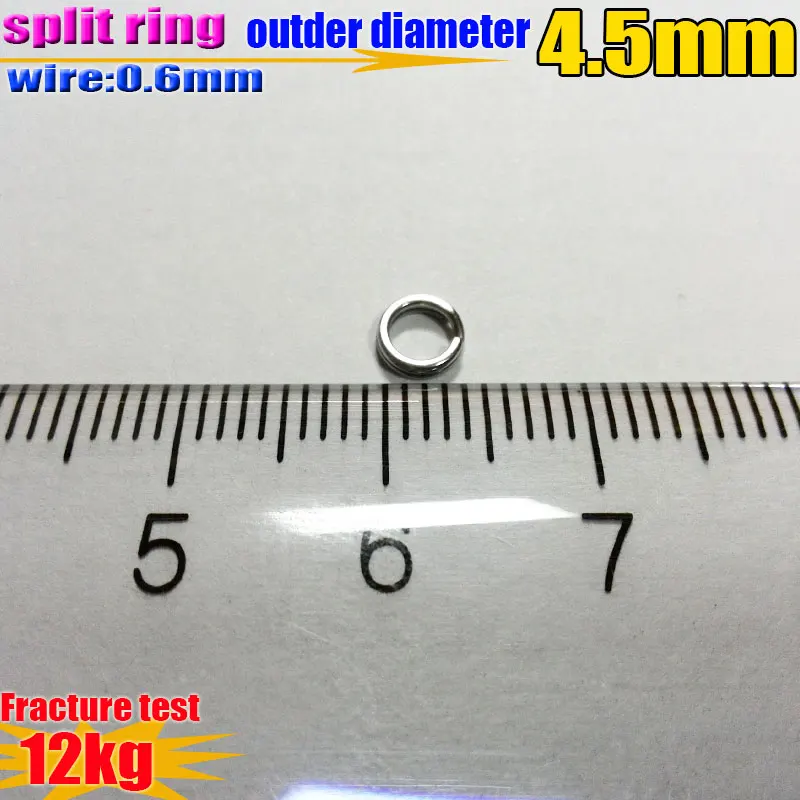 2019new Fishing lures Split Rings  wire 0.6mm*outside diameter 4.5mm Quantity 500pcs/lot  material 304 stainless steel