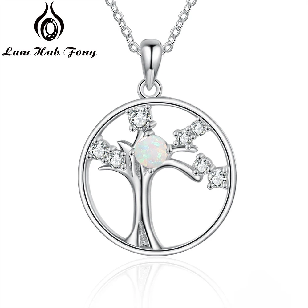 Classic Opal Simulated Necklaces for Women Tree of Life Pendants Necklaces Christmas Gifts Fashion Jewelry Accessories