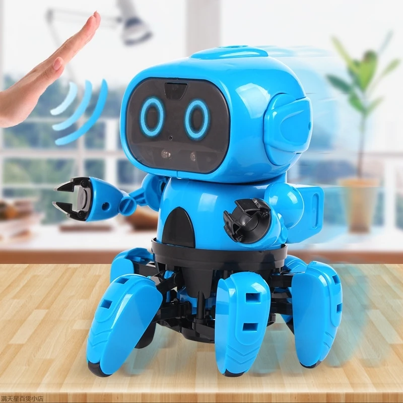 DIY Robot Wireless Remote Control diy Assembly Robot Infrared Sensing Building Blocks Toy robot can Automatic Obstacle Avoidance